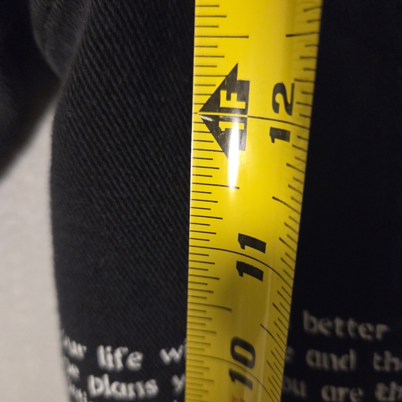 Rue 21 two-toned denim jacket with "GOOD FORTUNE" lettering (M298) - Picture 9 of 12